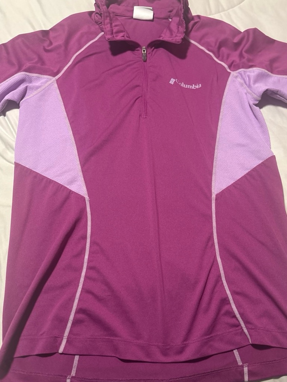 Columbia womens Purple Active 1/4 Zip Performance Top shirt medium
